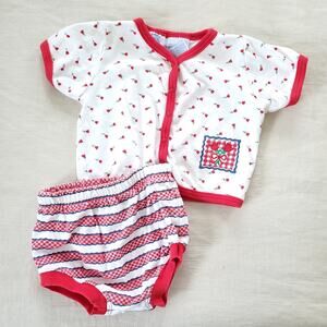 Vintage Floral Matching Set 6-9 months